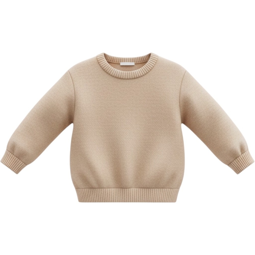 Zara Baby Oatmeal Beige Knit Crewneck Sweater 12-18 Months 86cm
